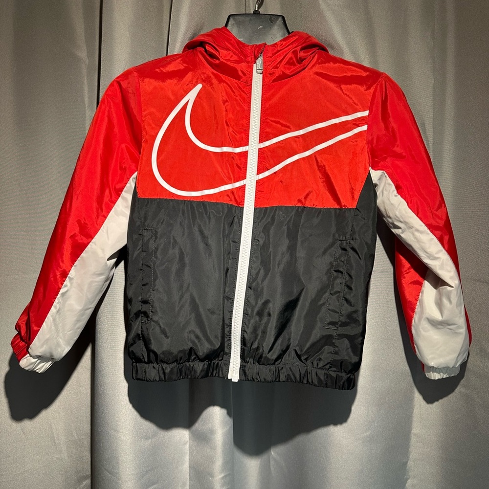 Nike Kids Red and Black Raincoat